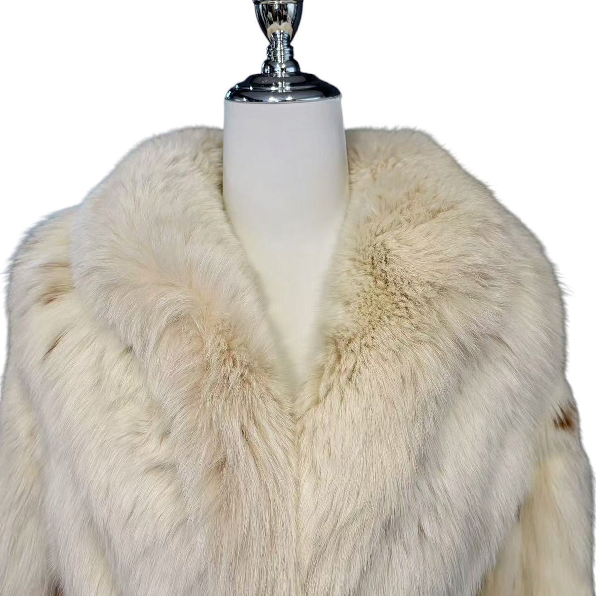 ULTRA RARE SAGA FOX GOLD REAL WHITE SPOTTED FOX FUR COAT JACKET JAPAN