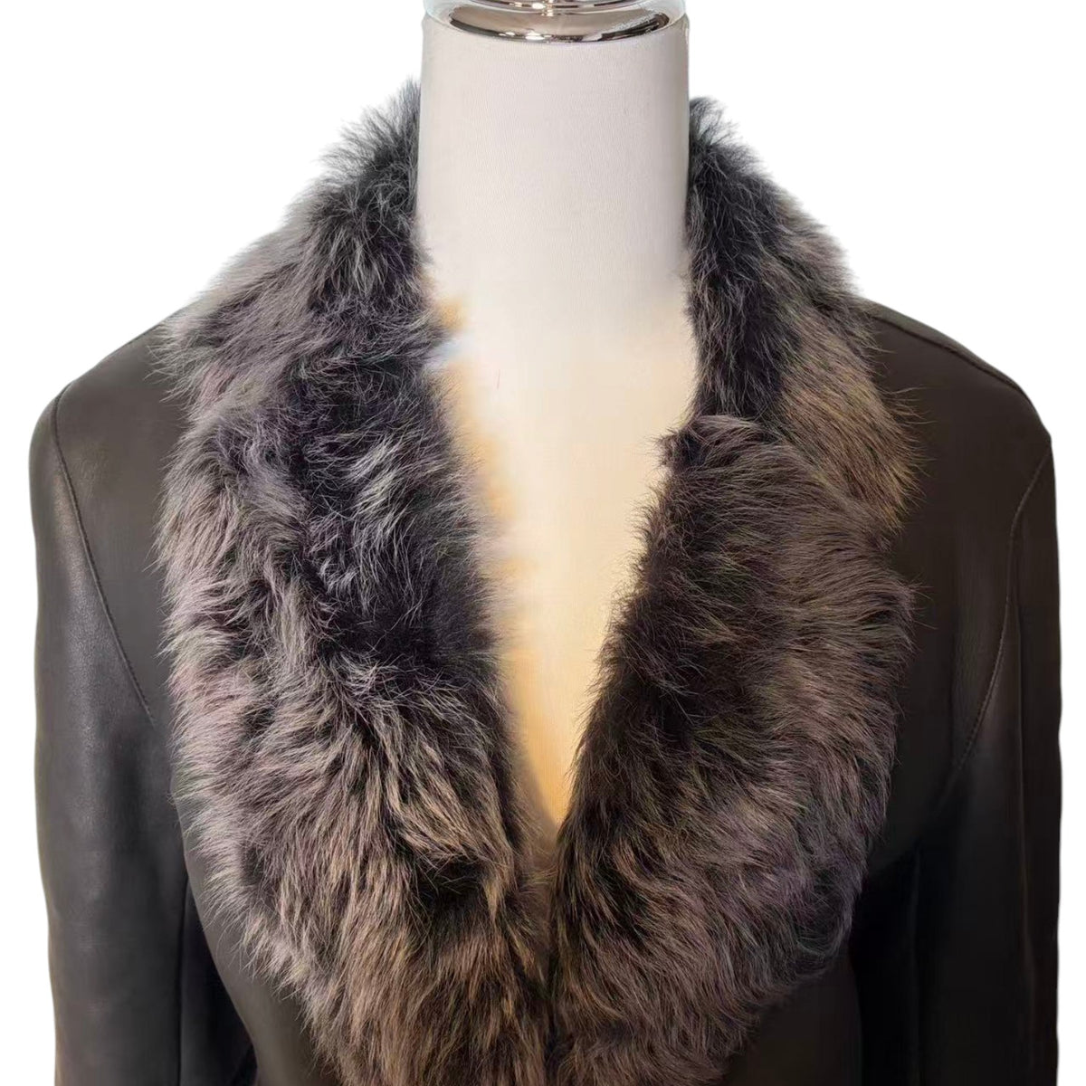LORITTI TOSCANA SHEARLING SHEEPSKIN FUR COAT JACKET BLACK SIZE M FROM JAPAN