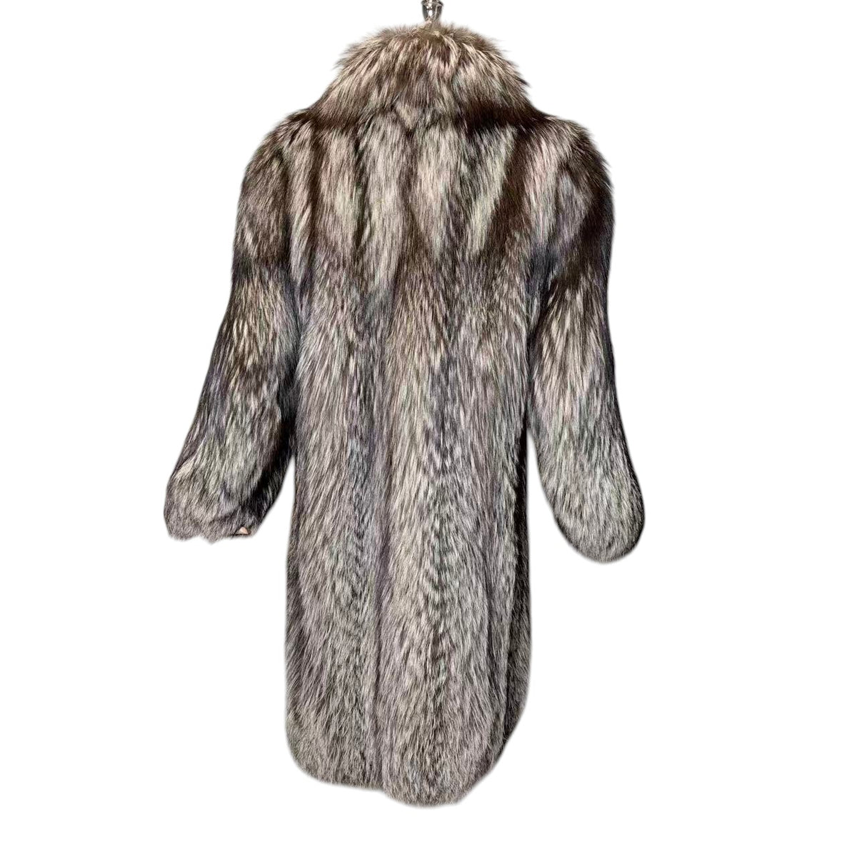 MINT FOX FUR LONG COAT VOLUMINOUS SHAWL COLLAR FREE SIZE L JAPAN