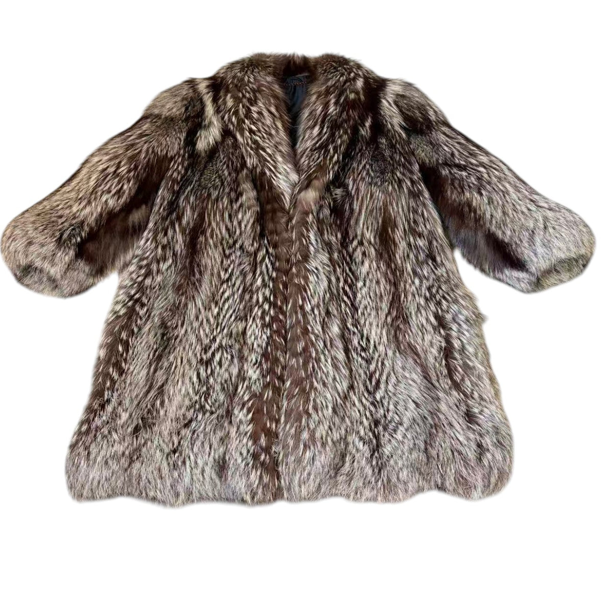 MINT FOX FUR LONG COAT VOLUMINOUS SHAWL COLLAR FREE SIZE L JAPAN