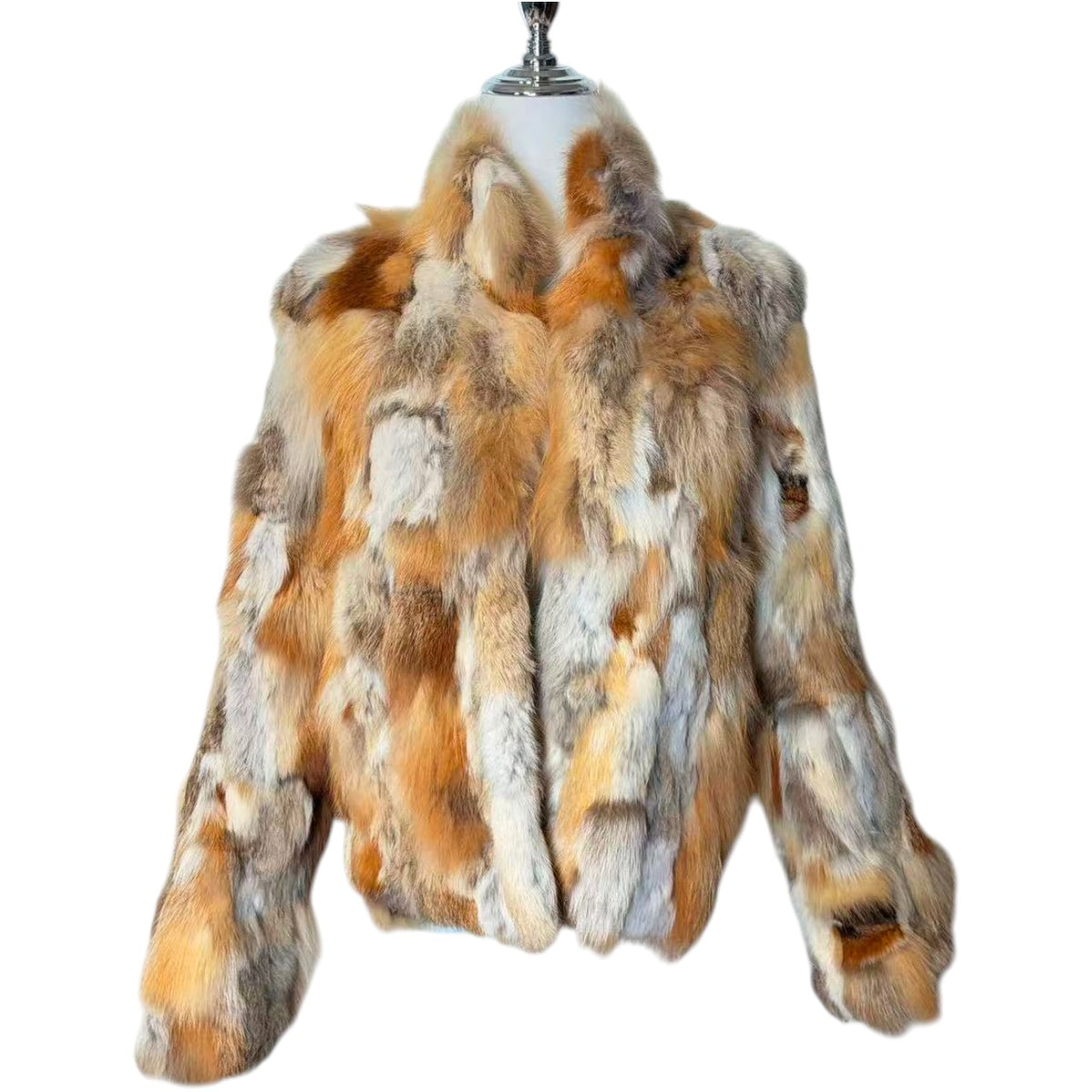 CECIL MCBEE RED FOX RABBIT REAL FUR JACKET MULTI SIZE 7 S FROM JAPAN