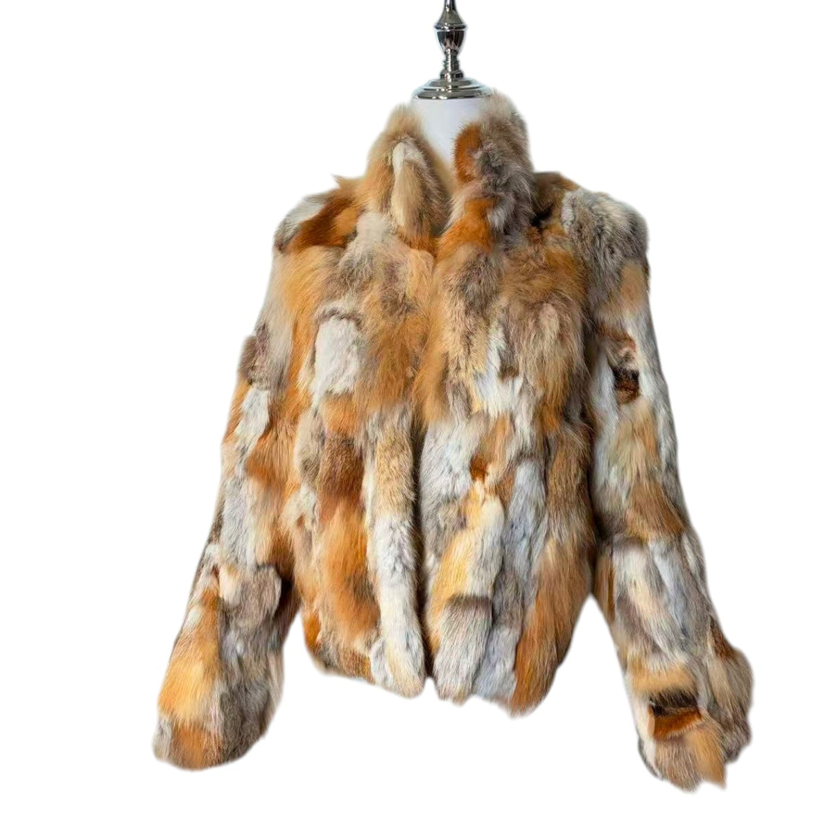 CECIL MCBEE RED FOX RABBIT REAL FUR JACKET MULTI SIZE 7 S FROM JAPAN