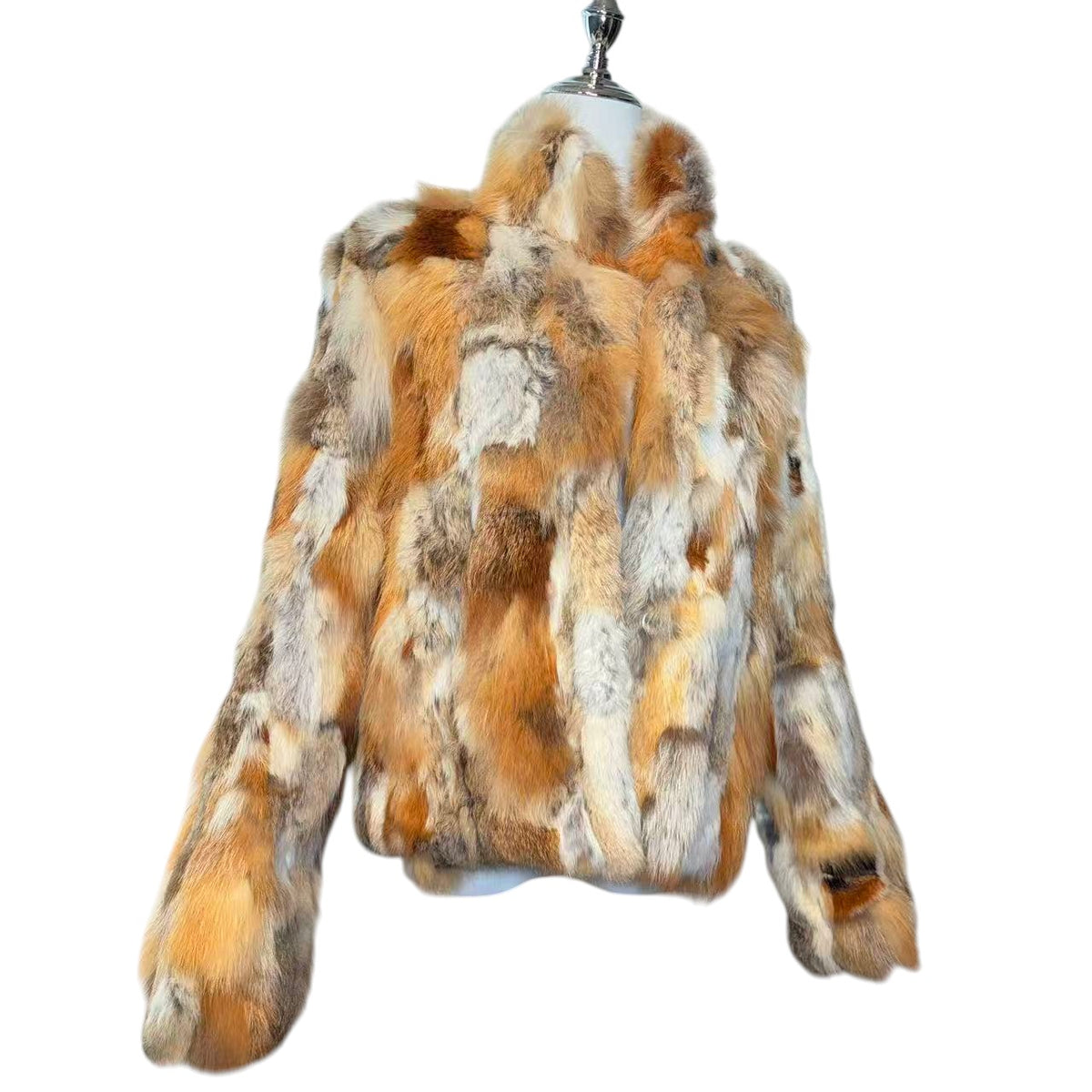 CECIL MCBEE RED FOX RABBIT REAL FUR JACKET MULTI SIZE 7 S FROM JAPAN