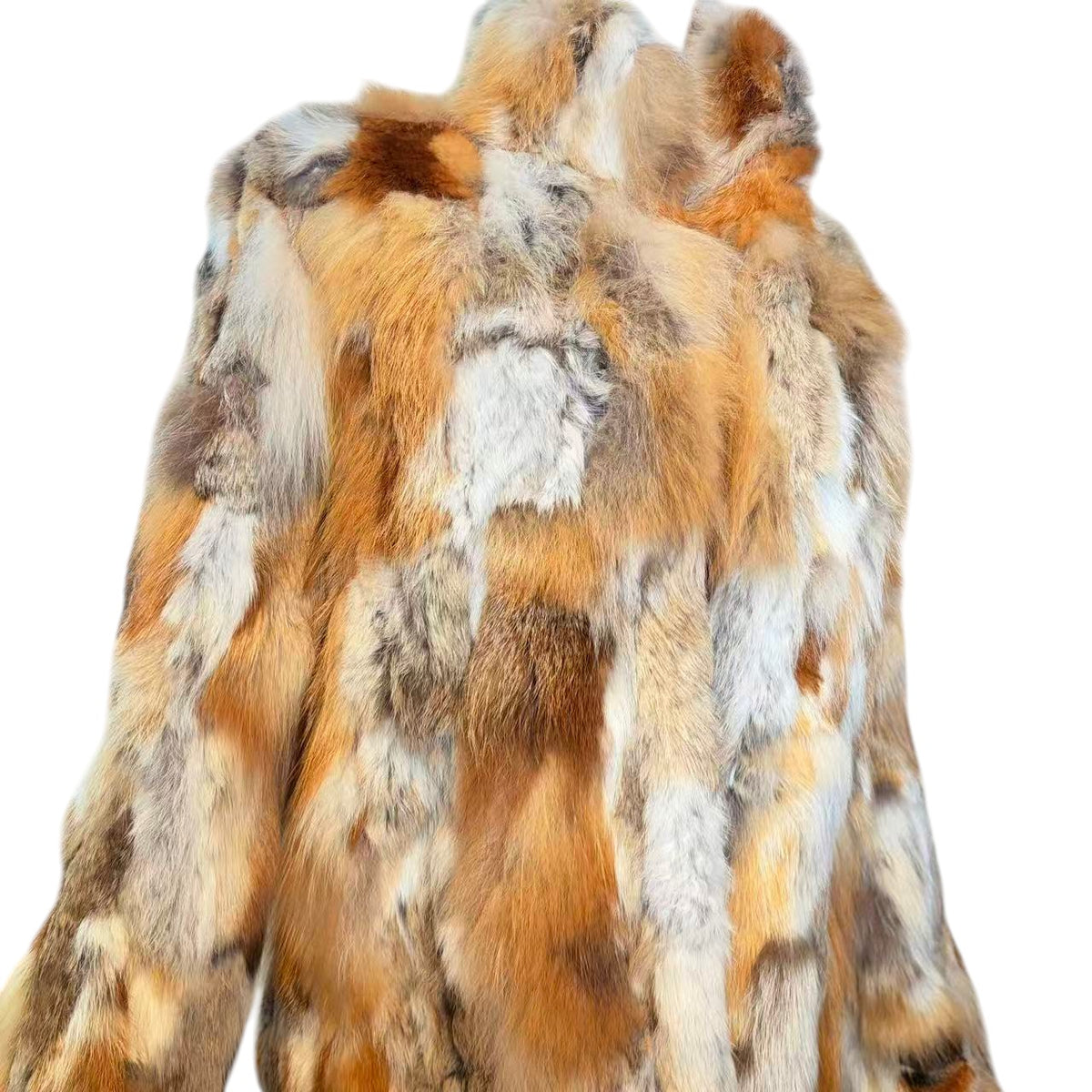 CECIL MCBEE RED FOX RABBIT REAL FUR JACKET MULTI SIZE 7 S FROM JAPAN