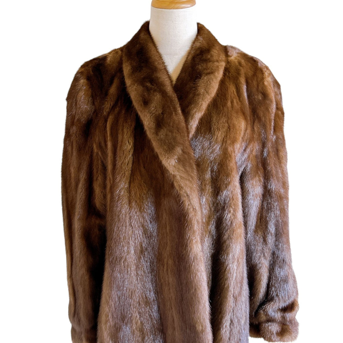 26-014 REAL MINK FUR COAT BROWN SIZE L DAIFUR VISON NISHIMOTO FROM JAPAN