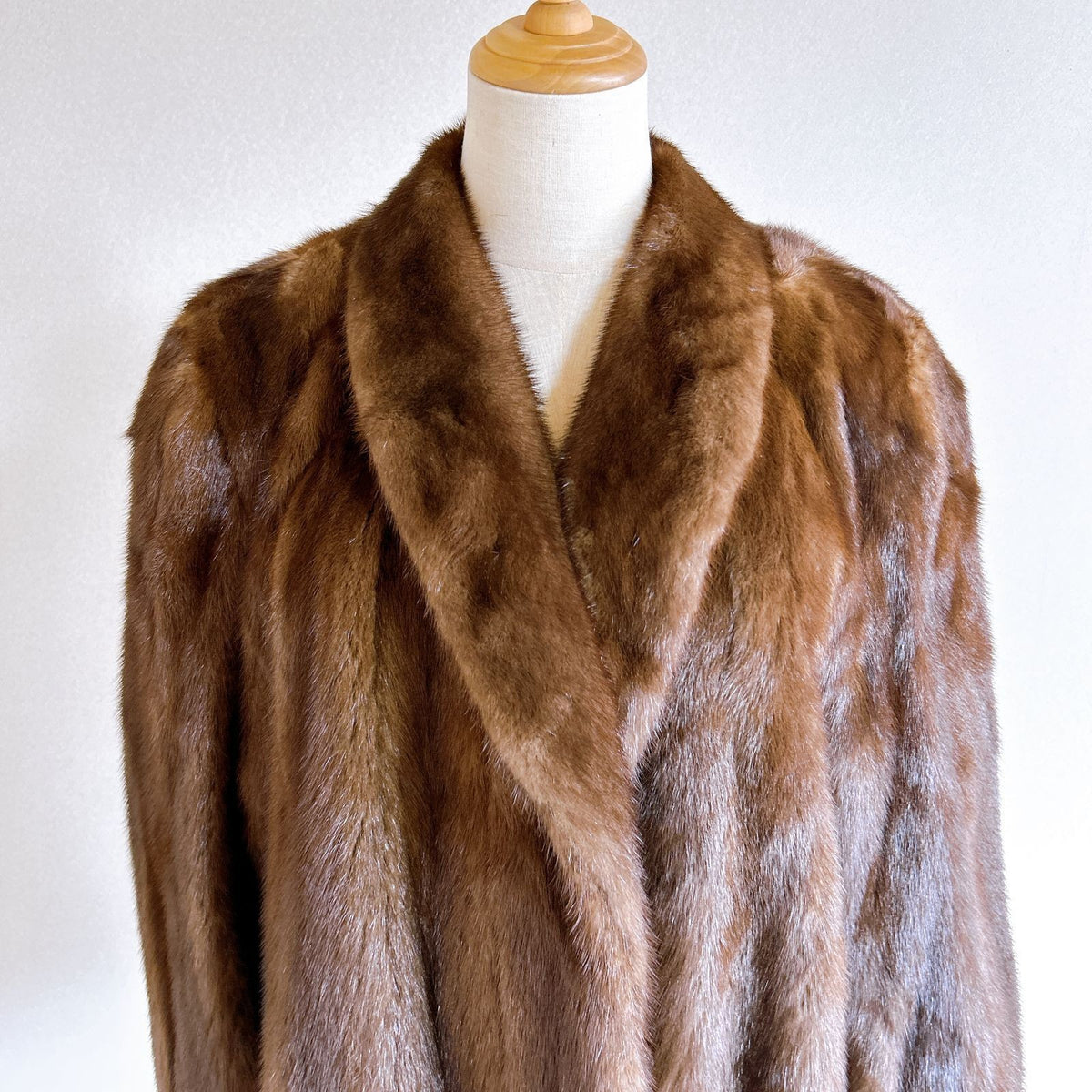26-014 REAL MINK FUR COAT BROWN SIZE L DAIFUR VISON NISHIMOTO FROM JAPAN