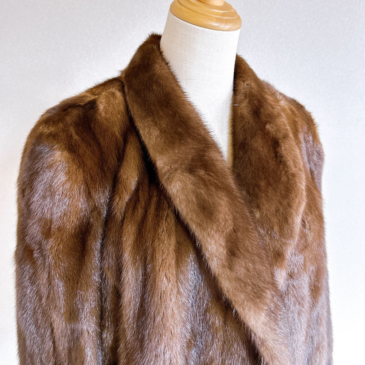26-014 REAL MINK FUR COAT BROWN SIZE L DAIFUR VISON NISHIMOTO FROM JAPAN