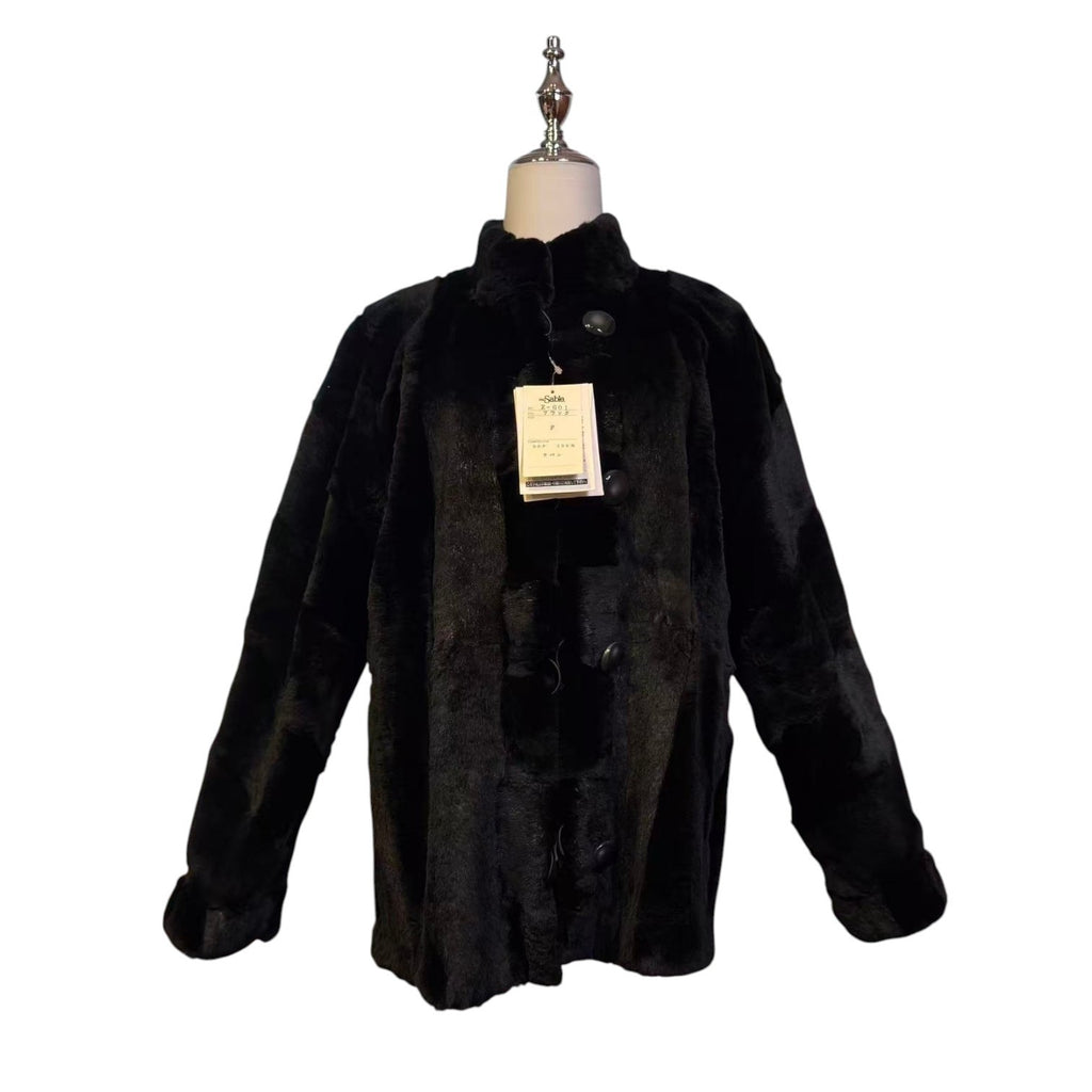 26-016 Rare Vintage Sheepskin Real Fur Coat Women's Jacket Size L Japan