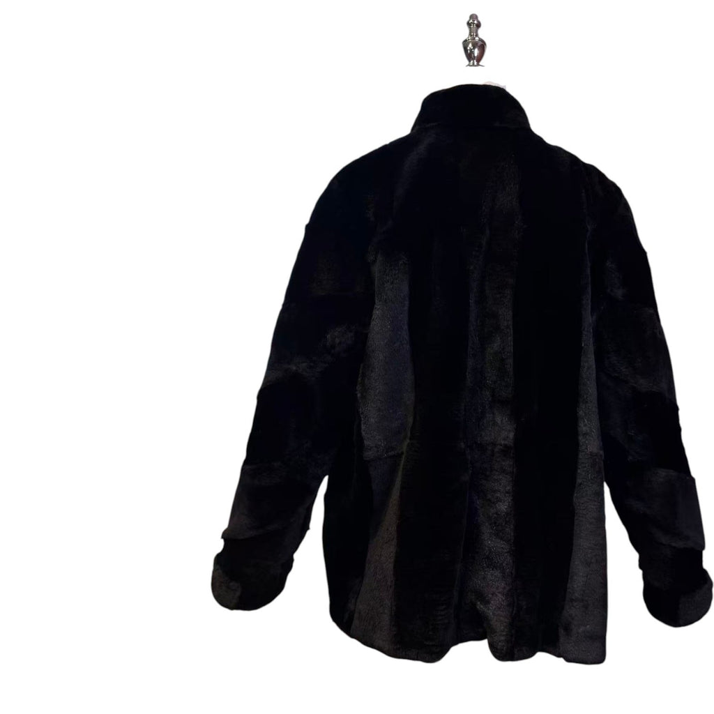 26-016 Rare Vintage Sheepskin Real Fur Coat Women's Jacket Size L Japan
