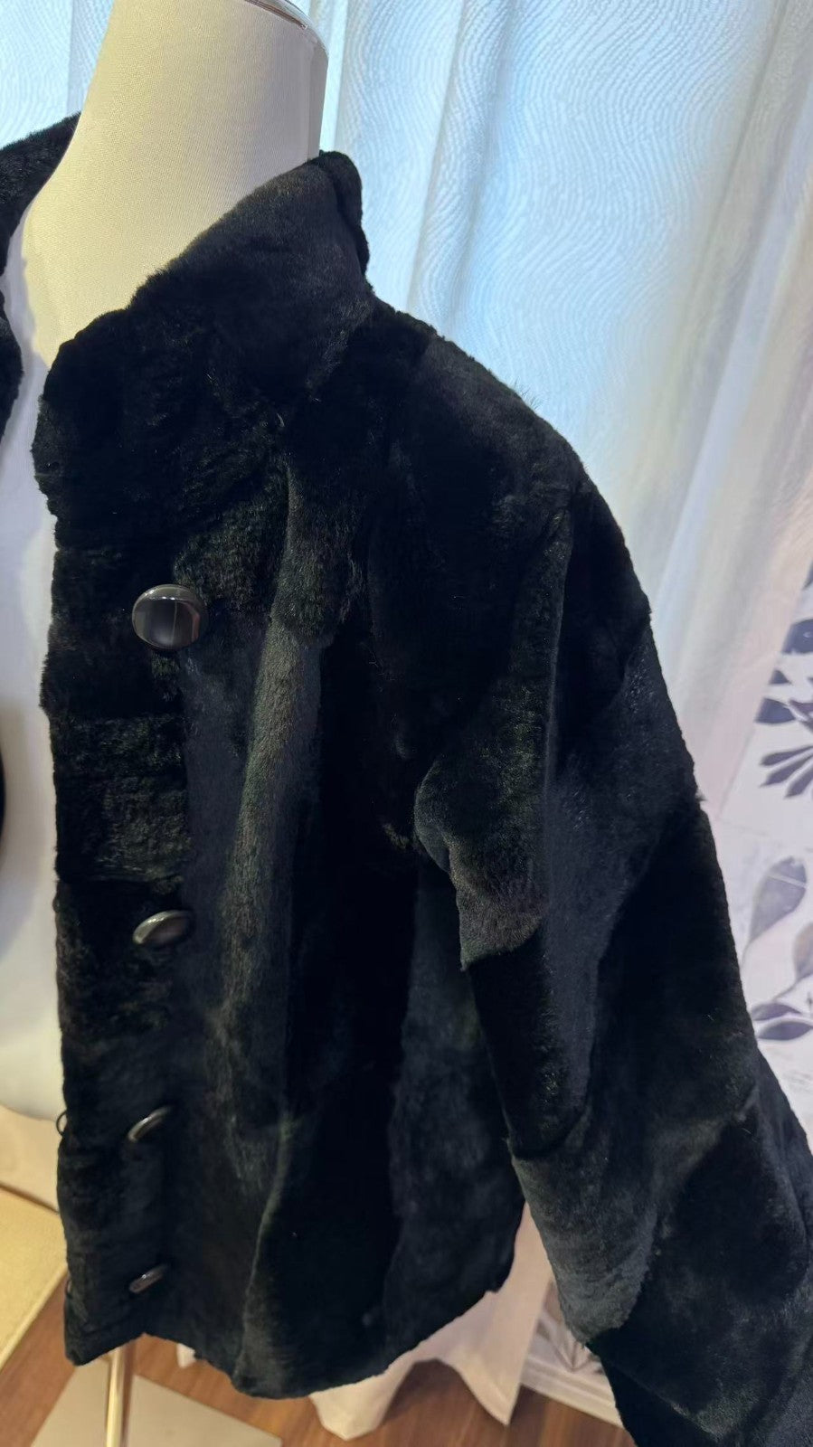 26-016 Rare Vintage Sheepskin Real Fur Coat Women's Jacket Size L Japan