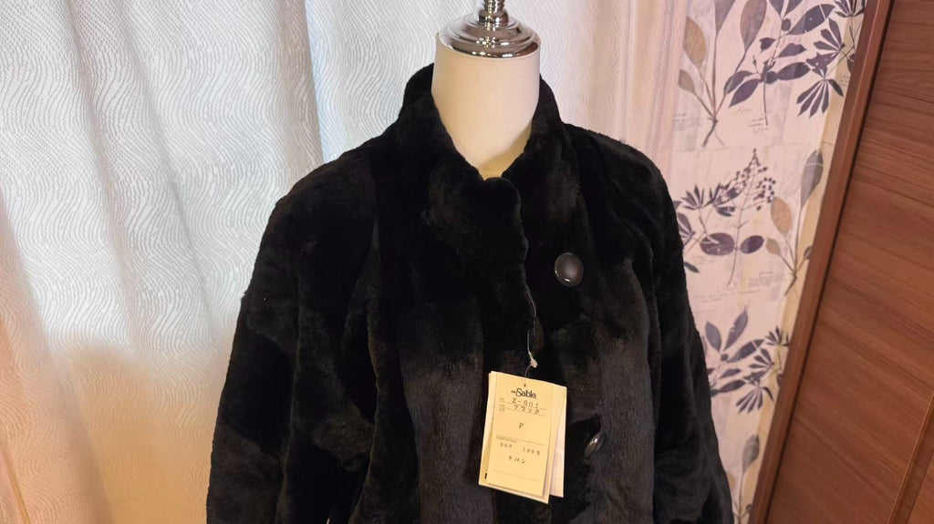 26-016 Rare Vintage Sheepskin Real Fur Coat Women's Jacket Size L Japan
