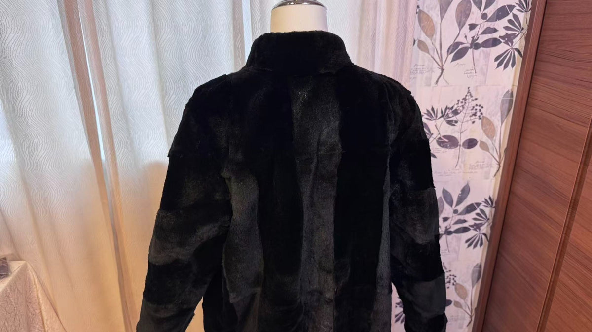 26-016 Rare Vintage Sheepskin Real Fur Coat Women's Jacket Size L Japan