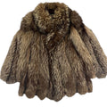 EMBA SILVER FOX REAL FUR COAT JACKET VOLUMINOUS THICK WARM FROM JAPAN