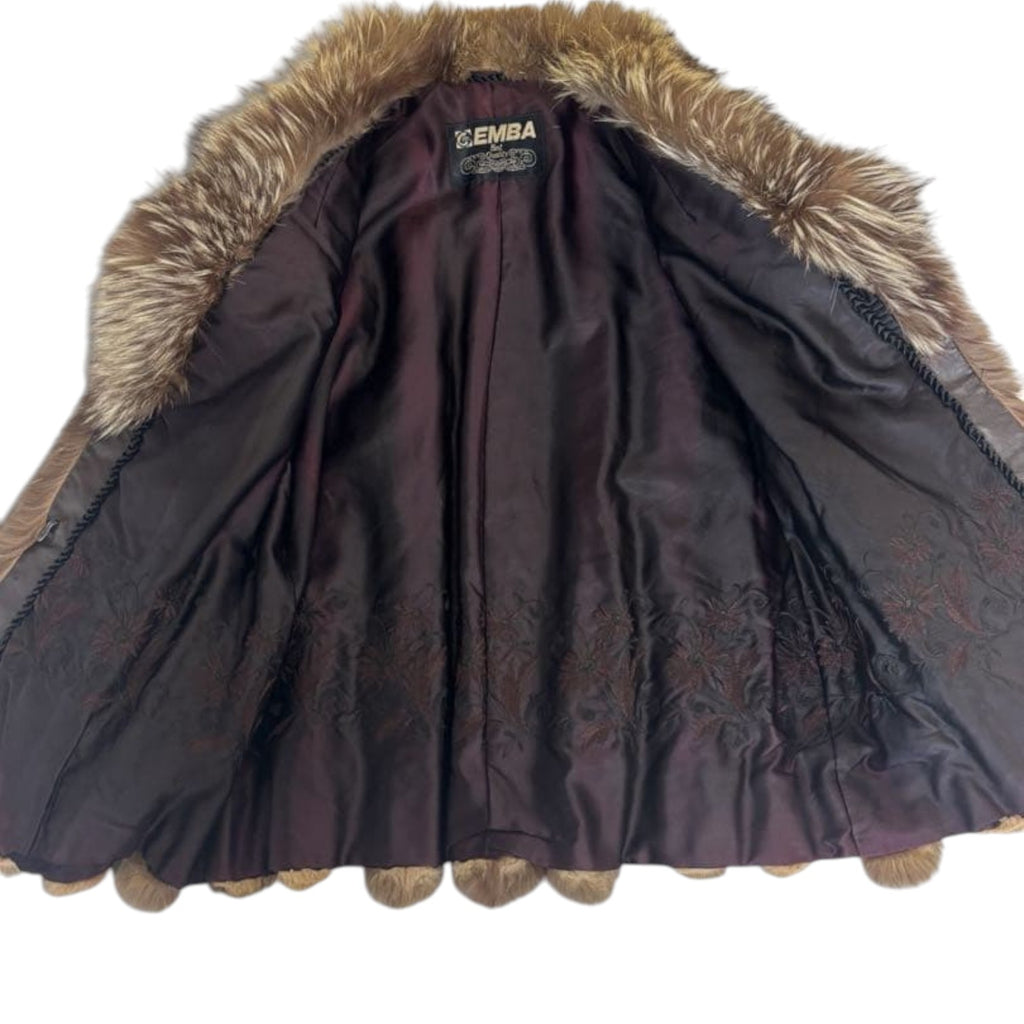 EMBA SILVER FOX REAL FUR COAT JACKET VOLUMINOUS THICK WARM FROM JAPAN