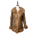 COLZER REAL SHEEPSKIN SHEARLING FUR COAT MID-LENGTH BROWN SIZE M JAPAN - image 1