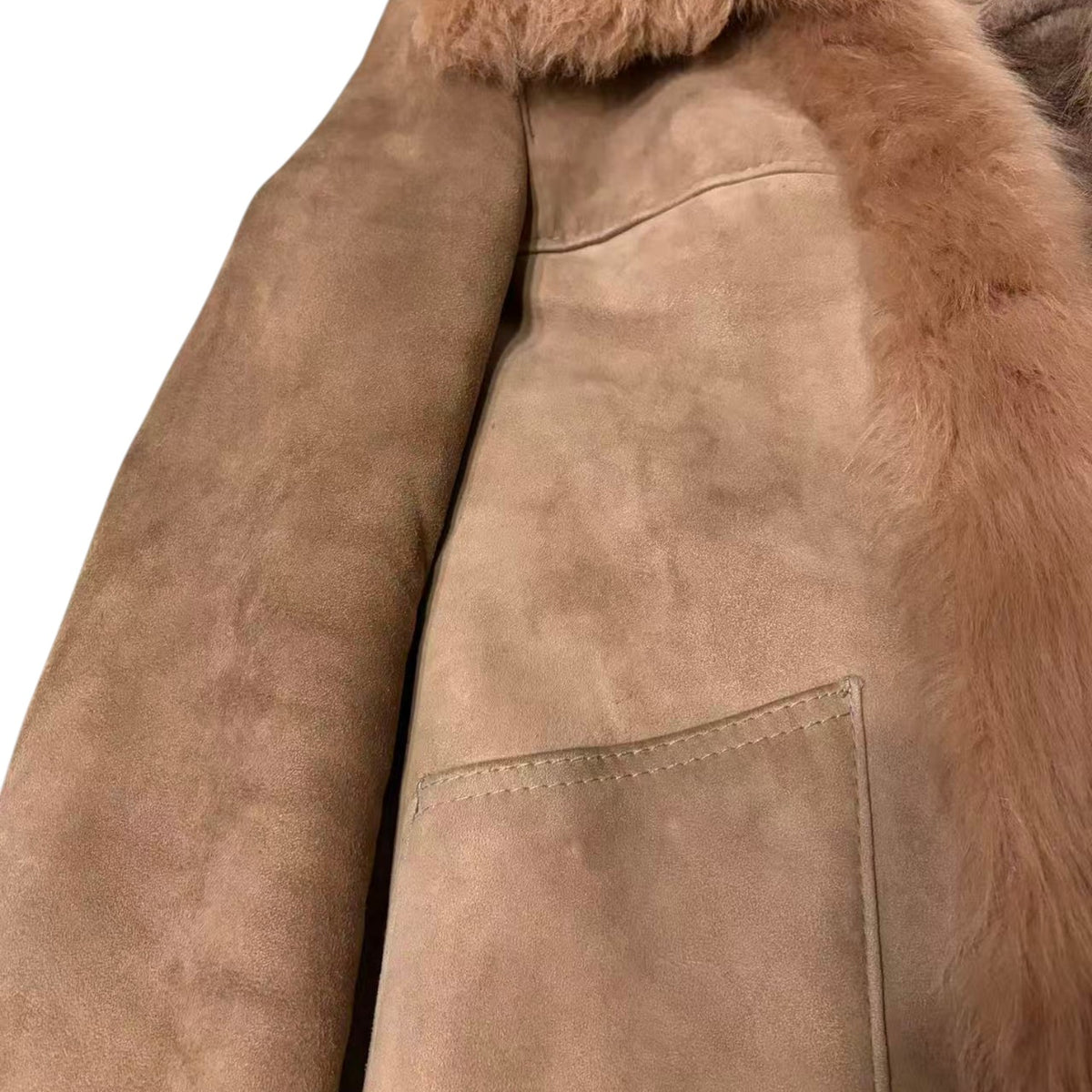 COLZER REAL SHEEPSKIN SHEARLING FUR COAT MID-LENGTH BROWN SIZE M JAPAN - image 10