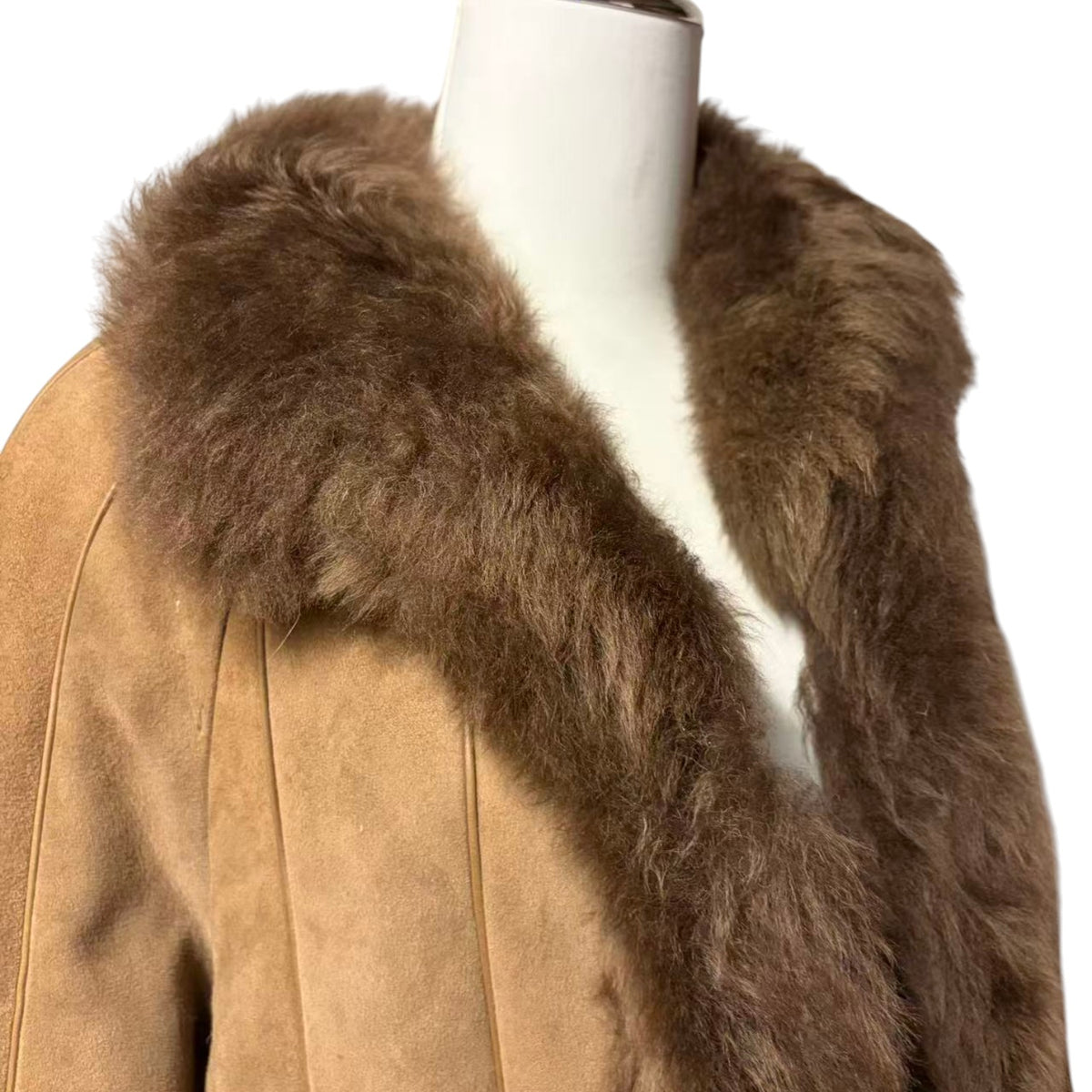 LEPANTO SHEEPSKIN REAL FUR COAT JACKET MID-LENGTH BROWN SIZE M FROM JAPAN - image 7