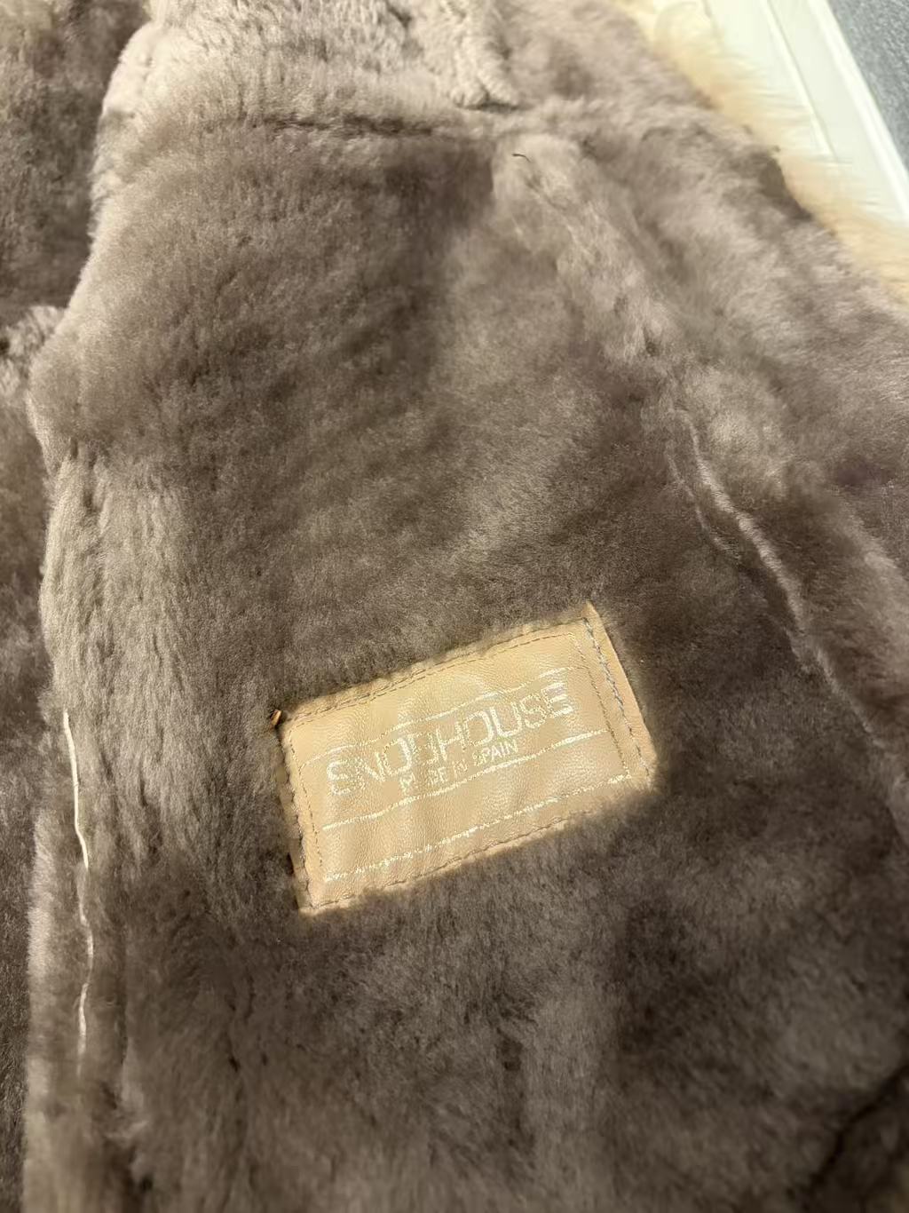 SNOWHOUSE REAL SHEEPSKIN SHEARLING FUR COAT JACKET MID-LENGTH BEIGE M JAPAN - image 8
