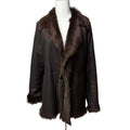 REAL SHEEPSKIN SHEARLING FUR COAT JACKET MID-LENGTH BROWN SIZE M FROM JAPAN - image 4