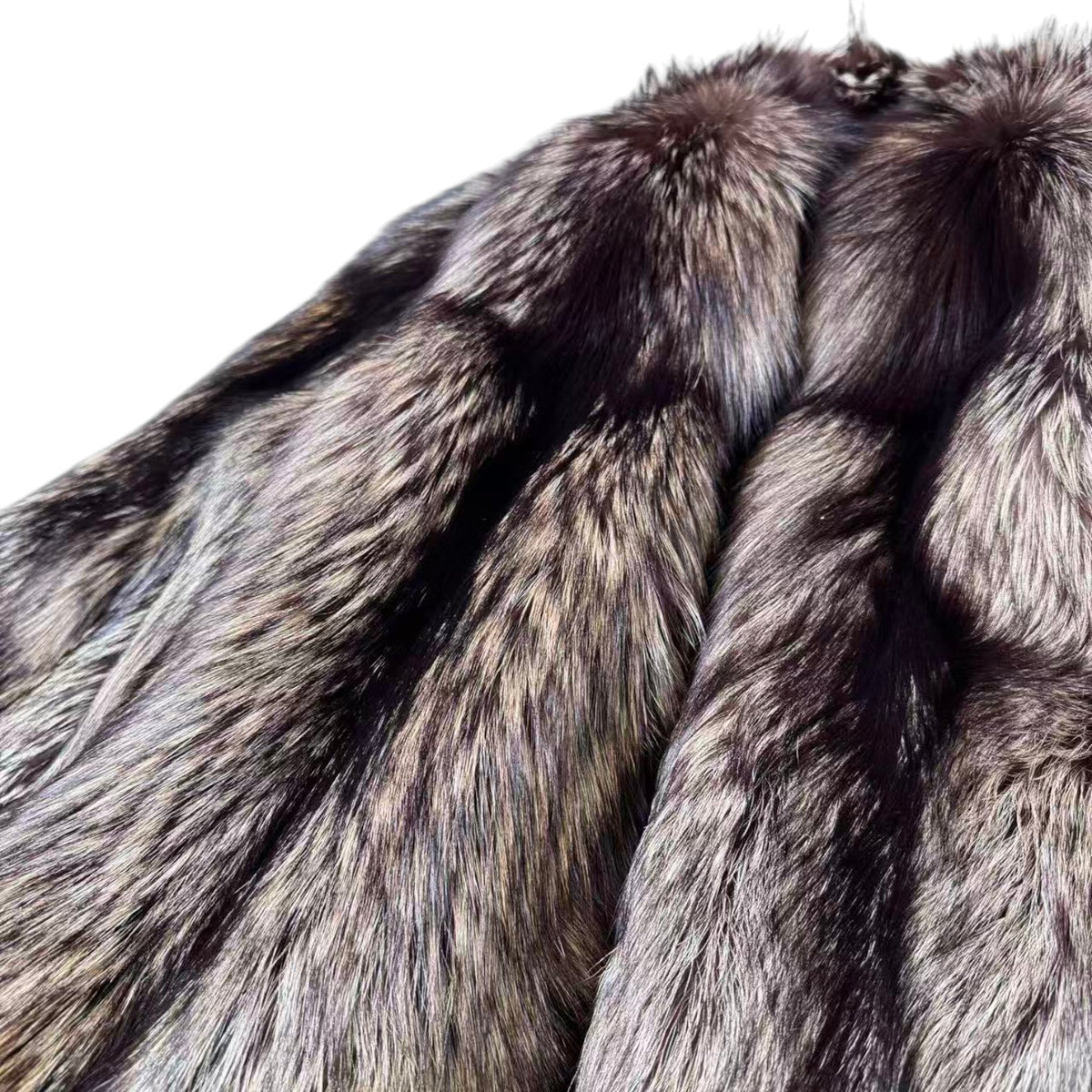 SAGA FOX SILVER FOX REAL FUR COAT JACKET VOLUMINOUS SIZE XL FROM JAPAN