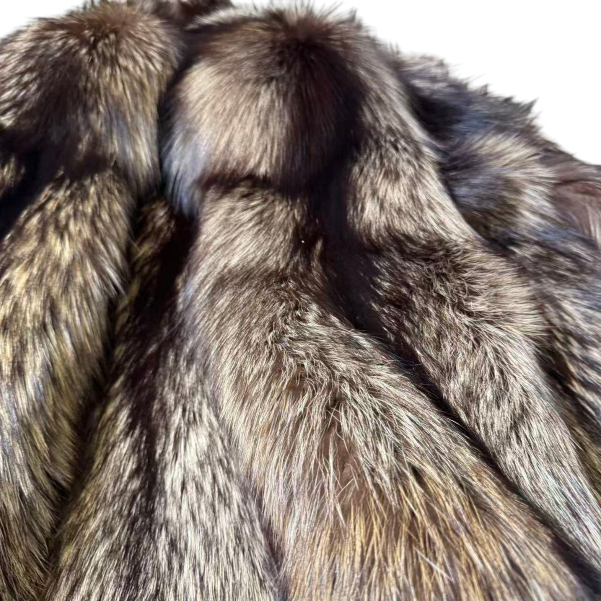 SAGA FOX SILVER FOX REAL FUR COAT JACKET VOLUMINOUS SIZE XL FROM JAPAN