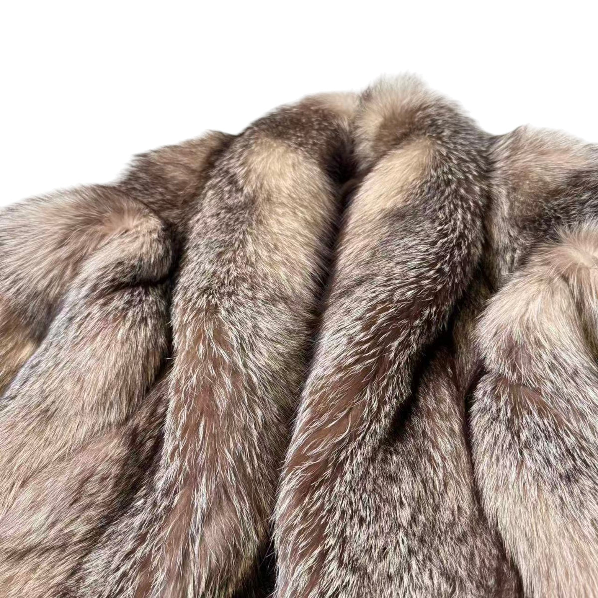 SILVER FOX REAL FUR COAT JACKET RARE DESIGN WARM SIZE M FROM JAPAN