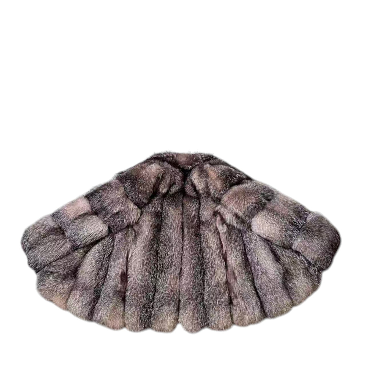 SILVER FOX REAL FUR COAT JACKET RARE DESIGN WARM SIZE M FROM JAPAN