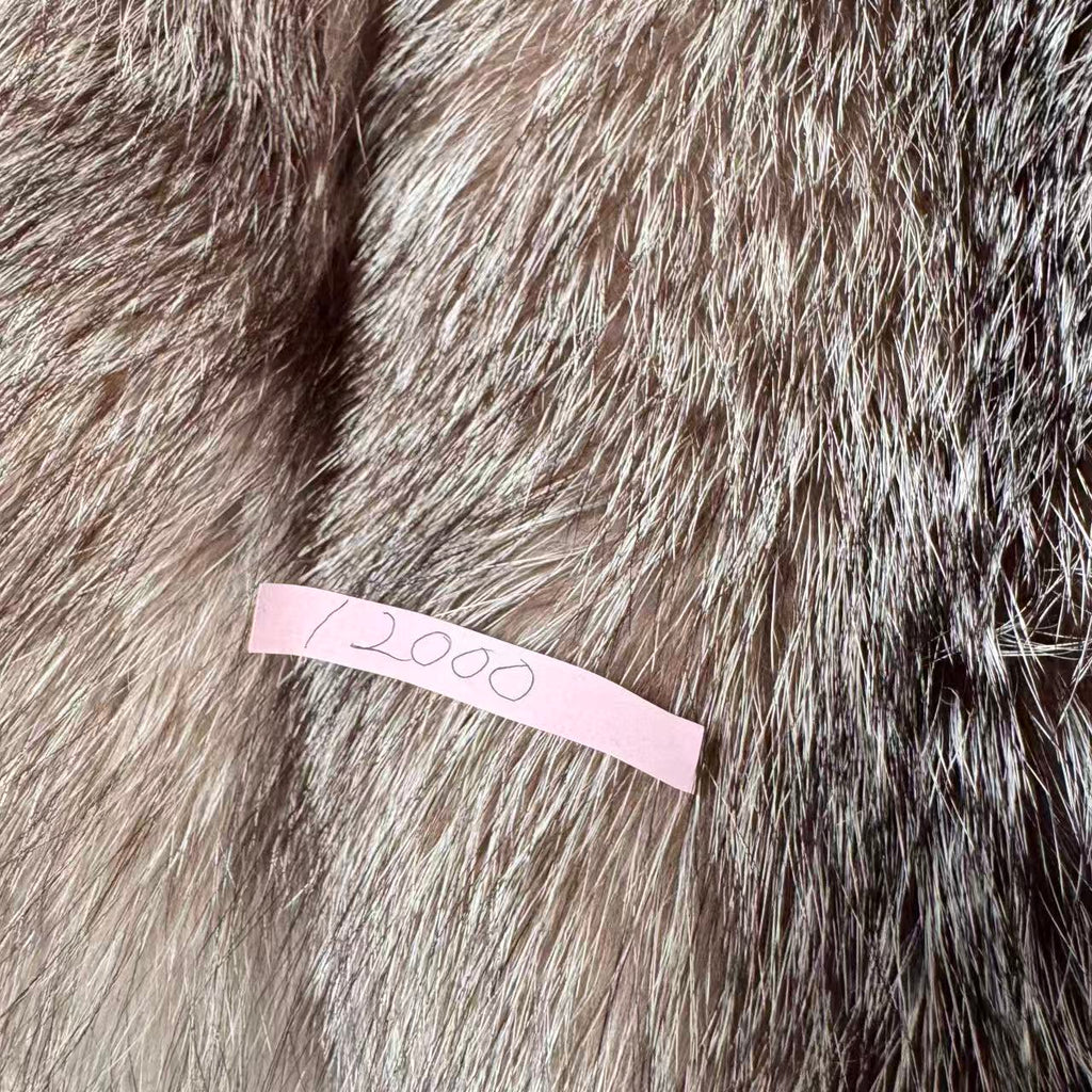 SILVER FOX REAL FUR COAT JACKET RARE DESIGN WARM SIZE M FROM JAPAN