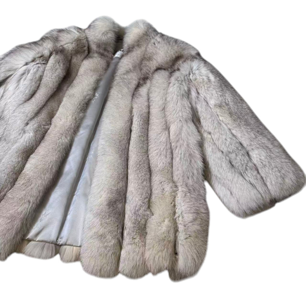 EMBA FOX REAL FUR COAT JACKET ELEGANT WARM SIZE M FINLAND