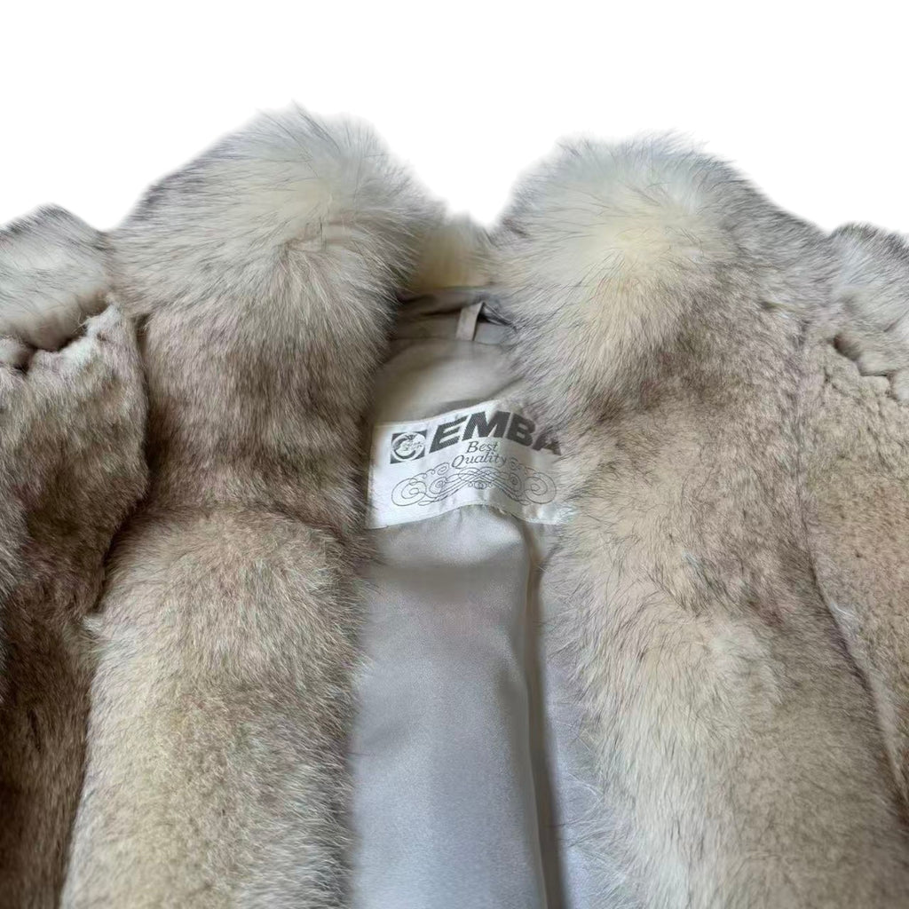 EMBA FOX REAL FUR COAT JACKET ELEGANT WARM SIZE M FINLAND