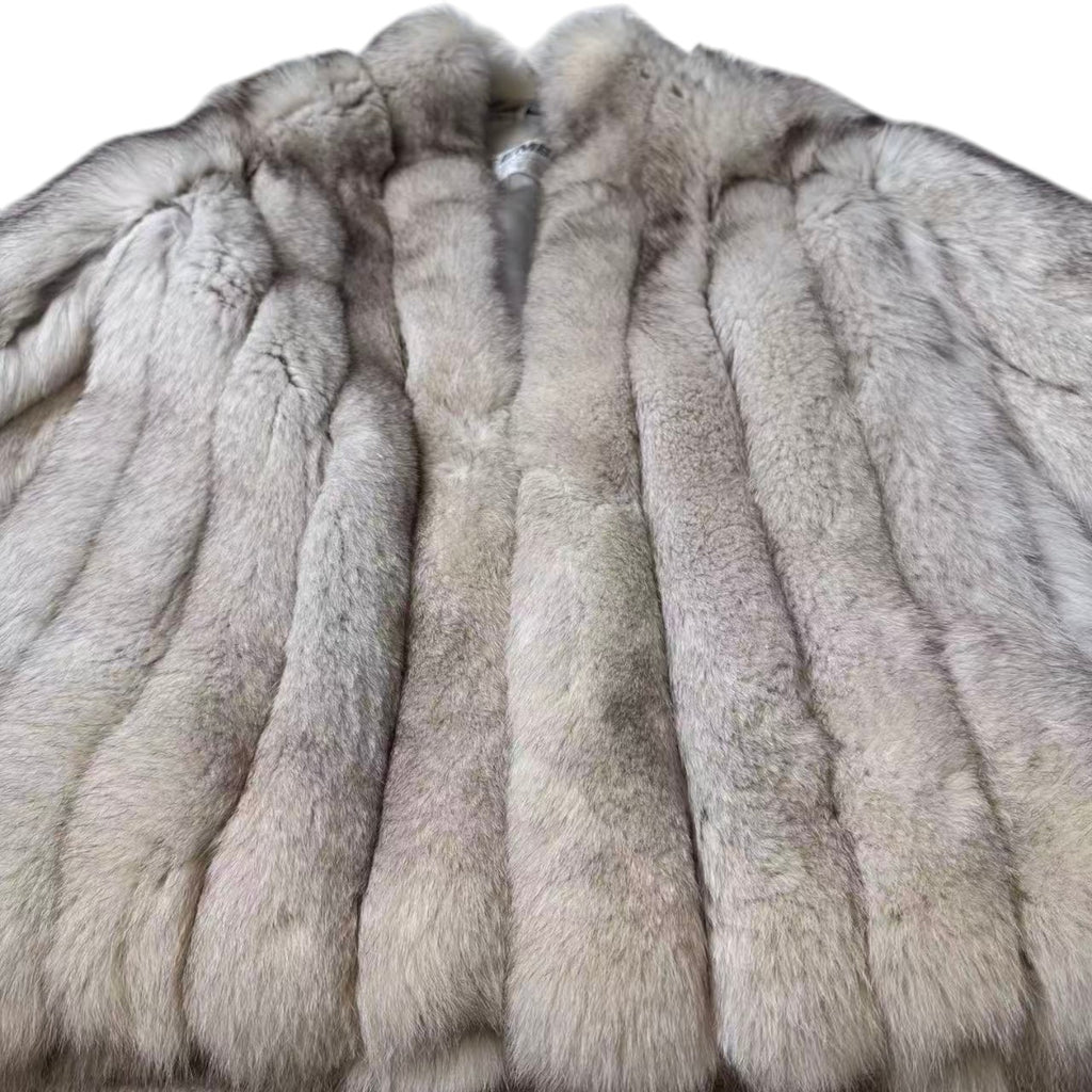 EMBA FOX REAL FUR COAT JACKET ELEGANT WARM SIZE M FINLAND