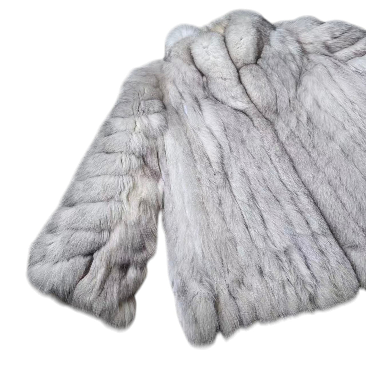 MITSUKOSHI SAGA FOX REAL FUR COAT JACKET SHORT WARM SIZE M FROM JAPAN