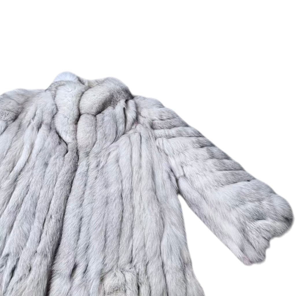 MITSUKOSHI SAGA FOX REAL FUR COAT JACKET SHORT WARM SIZE M FROM JAPAN