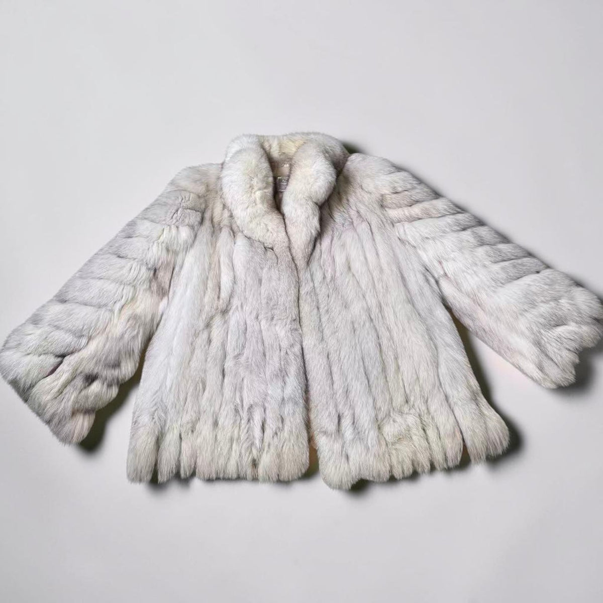 MITSUKOSHI SAGA FOX REAL FUR COAT JACKET SHORT WARM SIZE M FROM JAPAN