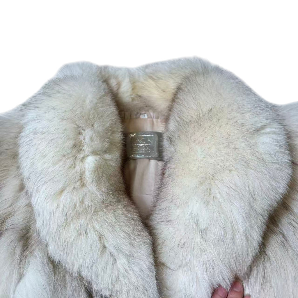 MITSUKOSHI SAGA FOX REAL FUR COAT JACKET SHORT WARM SIZE M FROM JAPAN