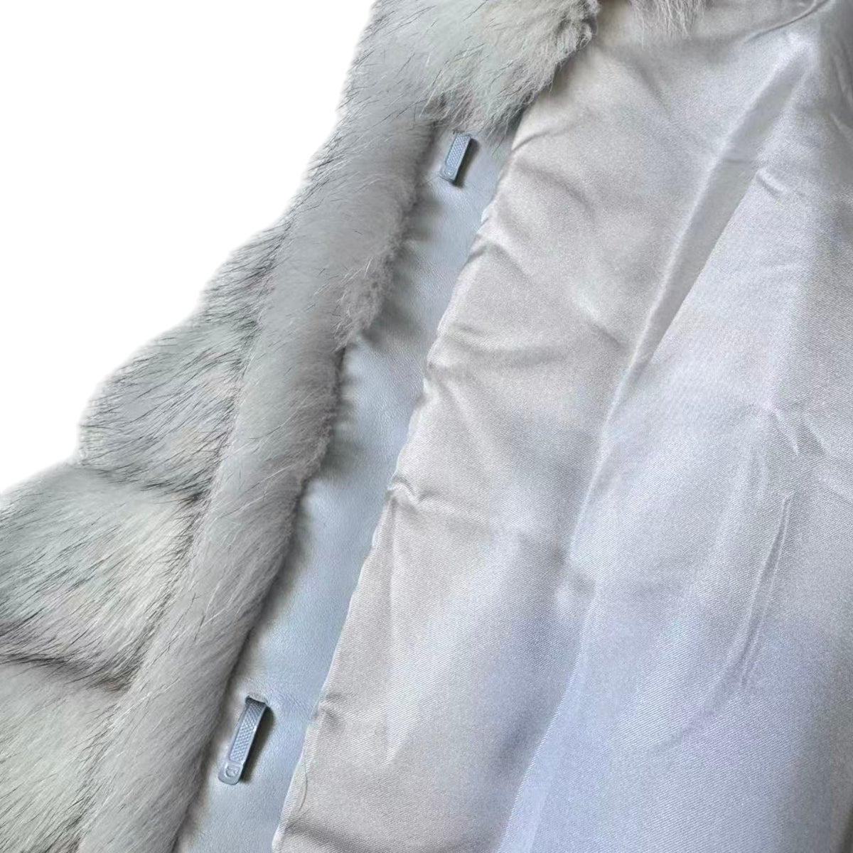 MITSUKOSHI SAGA FOX REAL FUR COAT JACKET SHORT WARM SIZE M FROM JAPAN