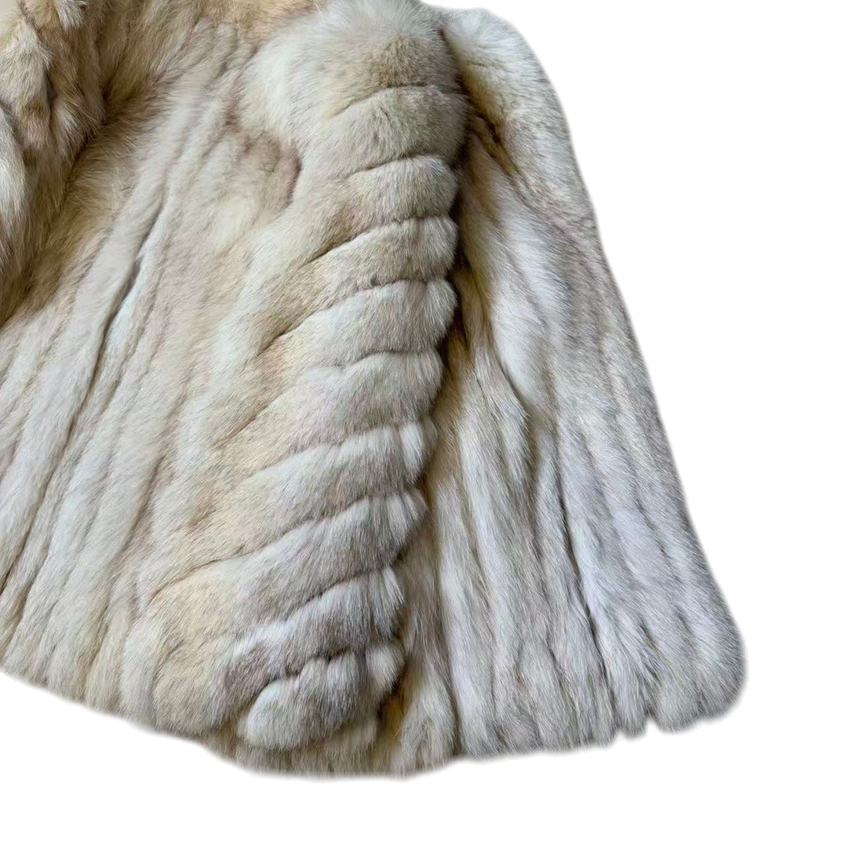 MITSUKOSHI SAGA FOX REAL FUR COAT JACKET SHORT WARM SIZE M FROM JAPAN