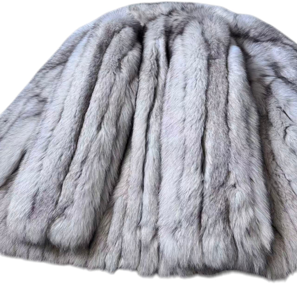 FOX REAL FUR COAT JACKET ELEGANT WARM SIZE M FROM JAPAN