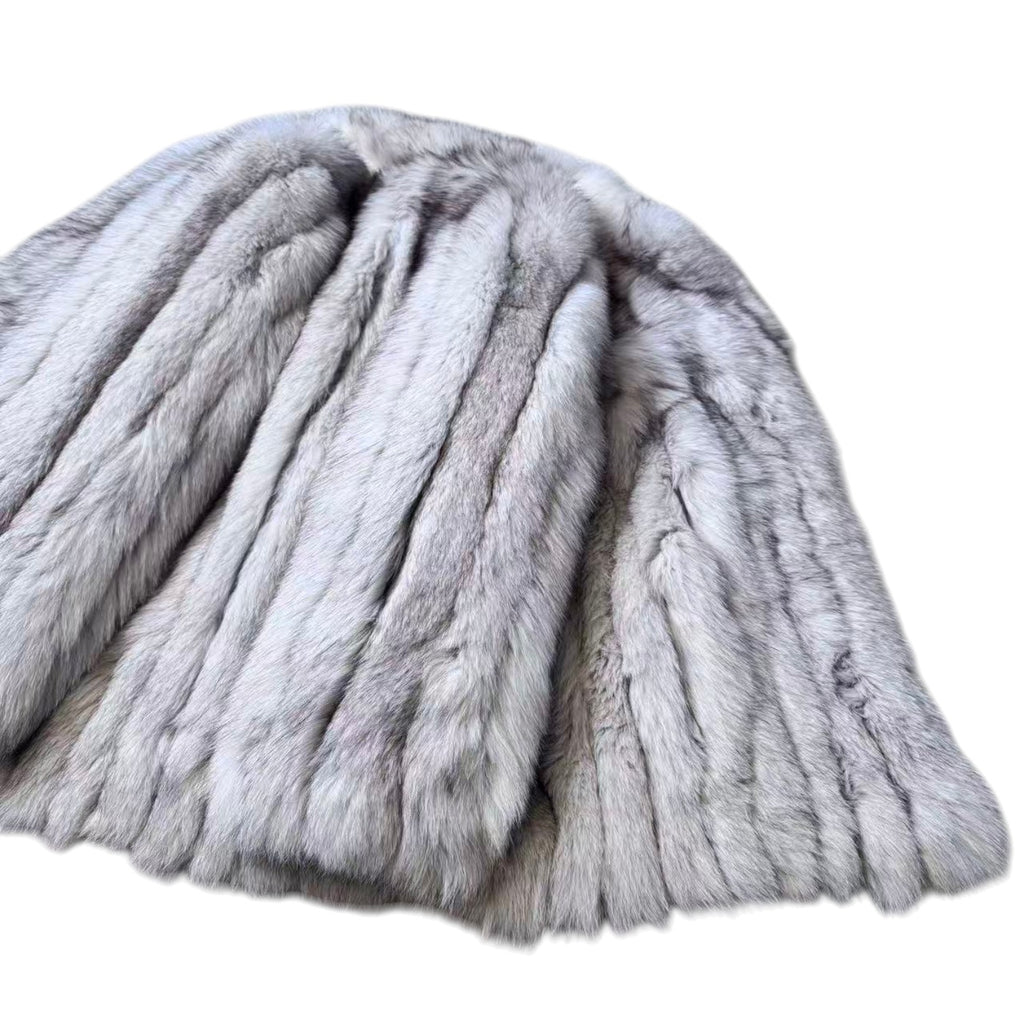 FOX REAL FUR COAT JACKET ELEGANT WARM SIZE M FROM JAPAN