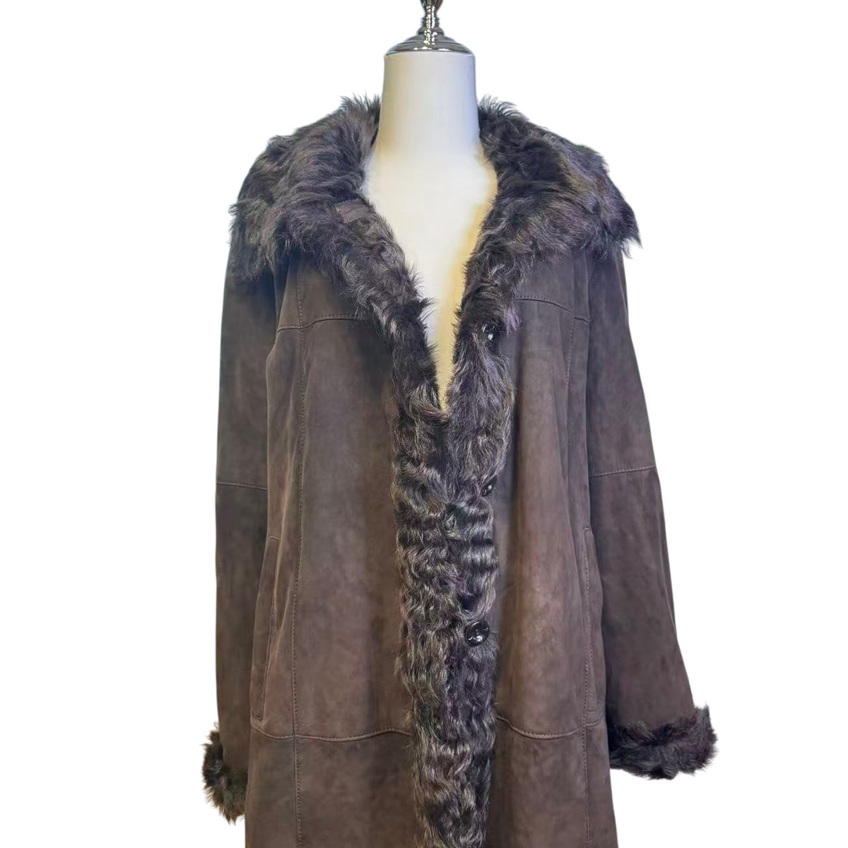 FLAWLESS TRUMP real shearling mouton coat, brown