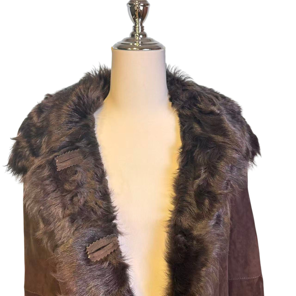 FLAWLESS TRUMP real shearling mouton coat, brown