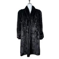 BELLE VISION SAGA MINK REAL FUR COAT LONG JACKET BLACK SIZE XL