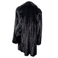 LUXURY REAL MINK FUR COAT LONG JACKET BLACK SIZE XL WARM FROM JAPAN