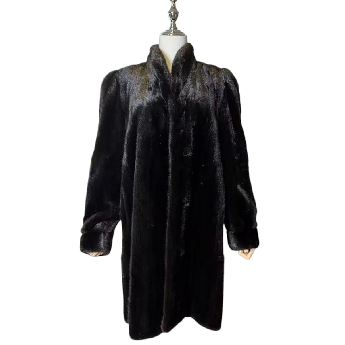 SAGA MINK ROYAL REAL FUR COAT JACKET LONG BLACK WITH TAGS FROM JAPAN