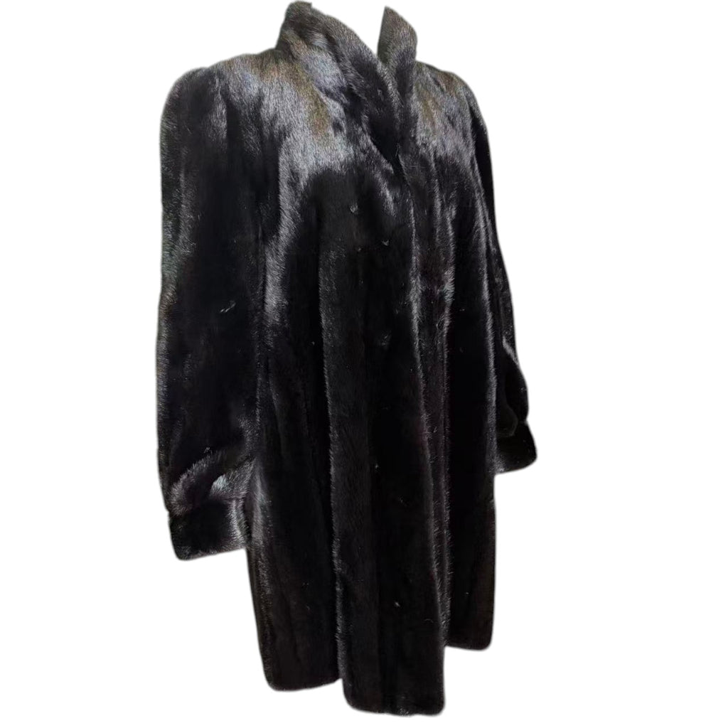 SAGA MINK ROYAL REAL FUR COAT JACKET LONG BLACK WITH TAGS FROM JAPAN