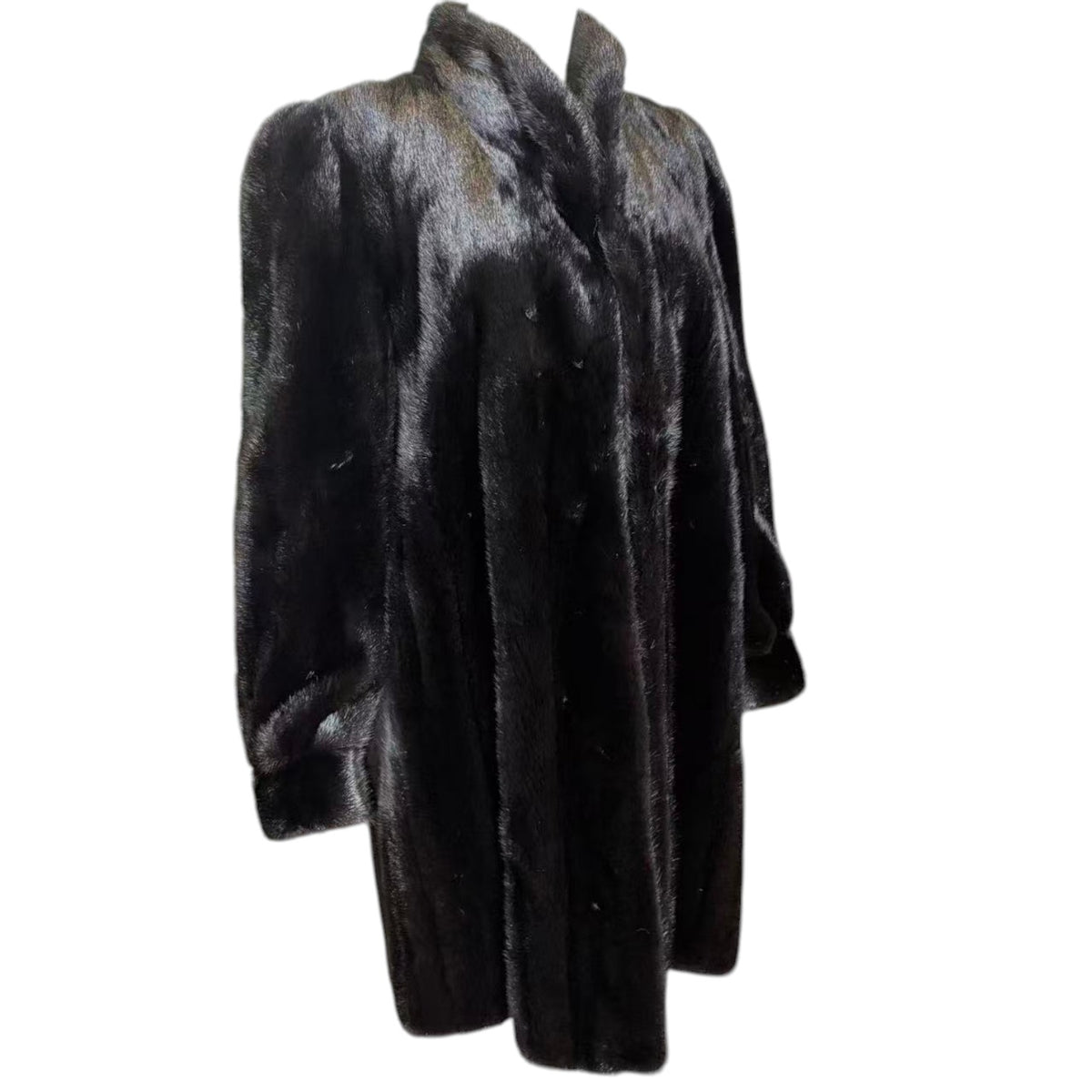 SAGA MINK ROYAL REAL FUR COAT JACKET LONG BLACK WITH TAGS FROM JAPAN