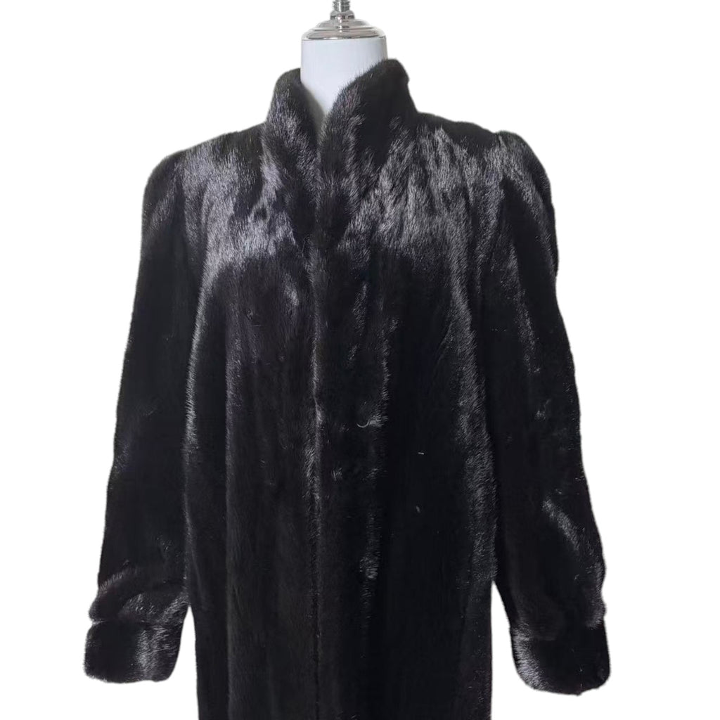 SAGA MINK ROYAL REAL FUR COAT JACKET LONG BLACK WITH TAGS FROM JAPAN
