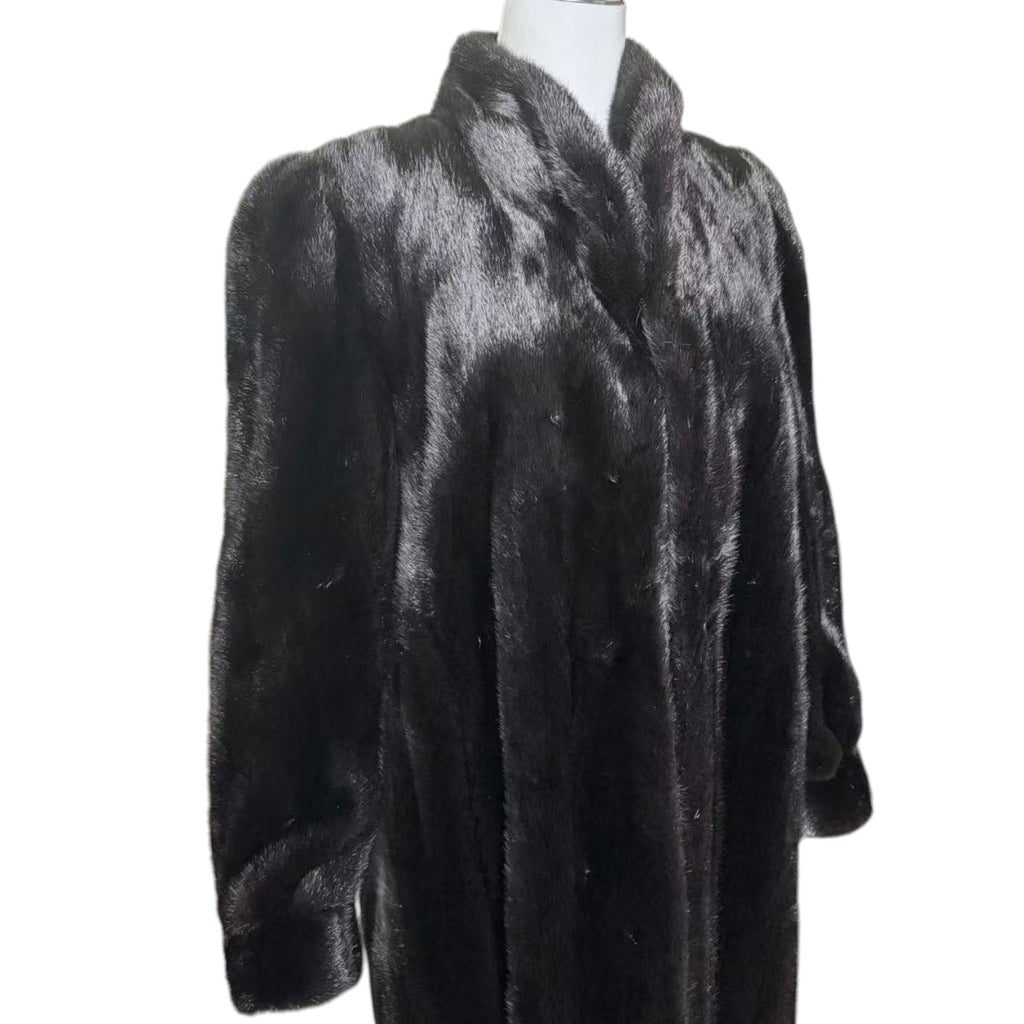 SAGA MINK ROYAL REAL FUR COAT JACKET LONG BLACK WITH TAGS FROM JAPAN