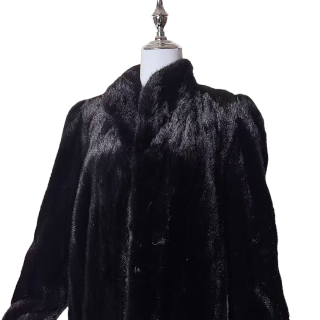 SAGA MINK ROYAL REAL FUR COAT JACKET LONG BLACK WITH TAGS FROM JAPAN
