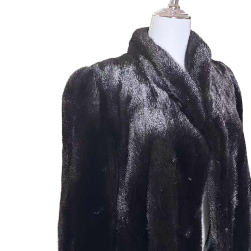 SAGA MINK ROYAL REAL FUR COAT JACKET LONG BLACK WITH TAGS FROM JAPAN